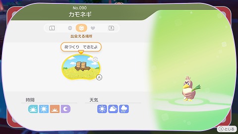 ぽこあポケモンカモネギ生息地