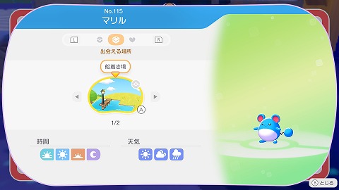 ぽこあポケモンマリル生息地