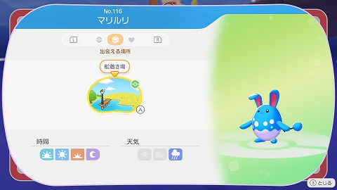 ぽこあポケモンマリルリ生息地