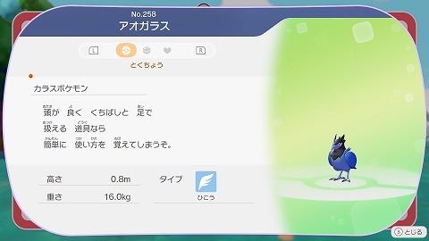 ぽこあポケモンアオガラス